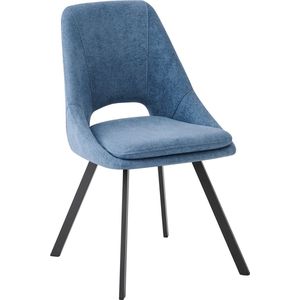 Furnihaus Eetkamerstoel Mila Blauw Stof - Set van 6