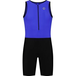 Rogelli Florida Trisiut Met Korte Mouwen Voor Triatlon - Kids - Blauw, Zwart - Maat 152/164