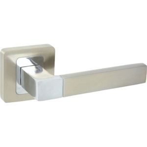 Domino® Deurklink ERIS QR M6/M9 - Chroom gespoten/Nikkel - Deurkruk, Deurbeslag, Deurklinken voor Binnen - Deurbeslag van aluminium - Deurklink voor kamerdeur, kantoordeur, kelderdeur en binnendeur