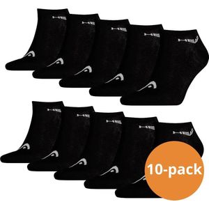 HEAD Sneaker Sokken - 10 paar sneakersokken - Unisex - Zwart - Maat 35/38