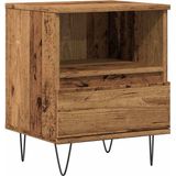 vidaXL - Nachtkastje - 40x35x50 - cm - bewerkt - hout - oud - houtkleurig