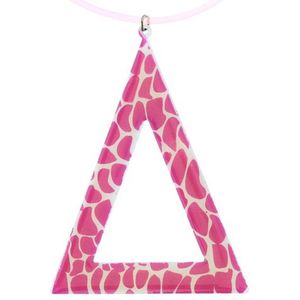 Behave Roze ketting met driehoek hanger en giraffe design