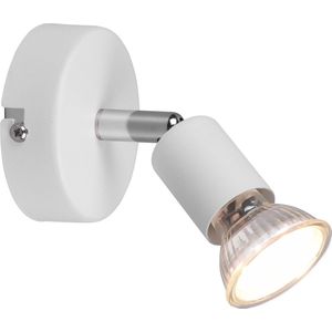LED Wandspot - Torna Pamo - GU10 Fitting - 1-lichts - Rond - Mat Wit - Aluminium