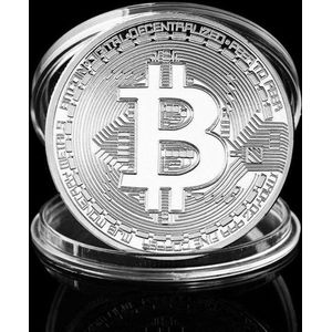 Bitcoin Digital Gold munt, white-gold, witgoud