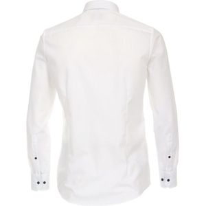VENTI modern fit overhemd - popeline - wit - Strijkvriendelijk - Boordmaat: 43