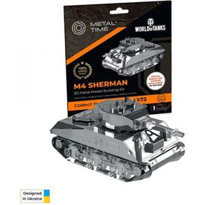 Metal Time 3D Metalen Bouwpakket M4 Sherman, MT070, 8x3,7x4,2cm