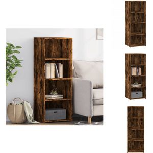 vidaXL Hoge Kast - Hoge Kasten - Hoog Dressoir - Hoge Kast Woonkamer - Hoge kast 45x41x124 cm bewerkt hout gerookt eikenkleurig