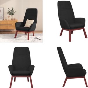 vidaXL Relaxstoel stof zwart - Relaxstoel - Relaxstoelen - Fauteuil - Relaxfauteuil