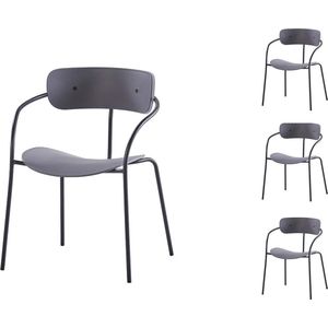 Concept-U - Set van 4 donkergrijze stoelen ontwerp ALEXIA