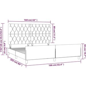 vidaXL - Bedframe - zonder - matras - 160x200 - cm - fluweel - donkergroen