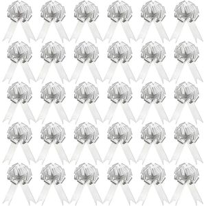 Trekstrikken Wit Satijnen lint - 30 Stuks - Grote Strikken voor Geschenkverpakking - Aanwezig Mand - Knoop lint voor Bruiloft, Auto, Kerst, Verjaardag, Feest