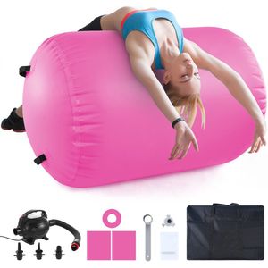 Air Mat Tumble Track Air Spot, Ronde Opblaasbare Luchtroller met Elektrische Pomp, Gymnastiek Tumbling Backbend Trainer voor Thuis, Sportschool, Yoga, Cheerleading, Strand, Park, Water