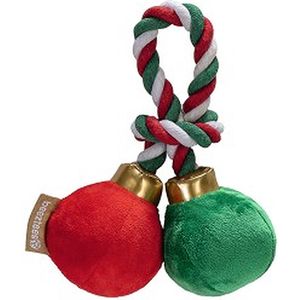 Beeztees Kerstballen met Flossy - Hondenspeelgoed - Pluche/Katoen - 19x15x7 cm