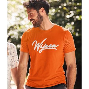 Oranje EK WK & Koningsdag T-Shirt Wijnen (HEREN - MAAT S) | Oranje kleding & shirts | WK Feestkleding