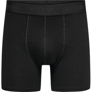 Only & Sons Onderbroek Onsfitz Solid Black Boxer 3pack Noo 22028589 Black Detail Black Waist Mannen Maat - S