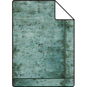 Proefstaal ESTAhome behang zinken platen smaragdgroen - 138879 - 26,5 x 21 cm