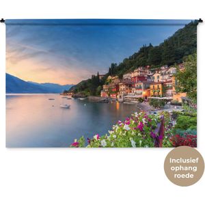 Wandkleed Italië - Zonsondergang in Italië Wandkleed katoen 180x120 cm - Wandtapijt met foto XXL / Groot formaat!