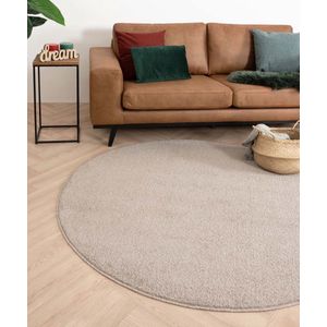 Rond vloerkleed Fine - beige 160 cm rond