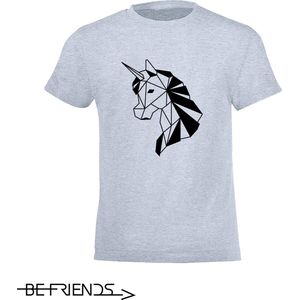 Be Friends T-Shirt - Unicorn - Kinderen - Licht blauw - Maat 2 jaar