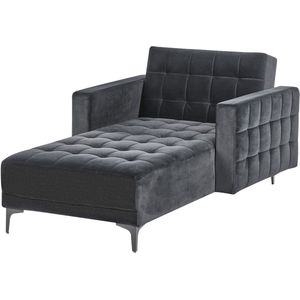 Chaise longue fluweel zwart ABERDEEN