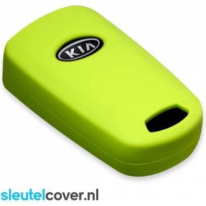 Autosleutel Hoesje geschikt voor Kia - SleutelCover - Silicone Autosleutel Cover - Sleutelhoesje Lime groen