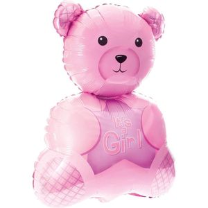 Folieballon beer It's a Girl| roze | babyshower | Geboorte | lucht en Helium | 75cm | Feest | party | versiering | ballon