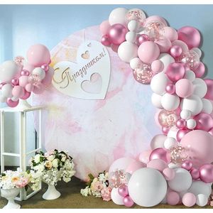 Ballonnen Set Roze 92 Stuks - Roze Ballonnen - Roze Ballonnen Boog - Verjaardag Decoratie Roze - Verjaardag Versiering Roze - Feestversiering Roze Ballonnen - Baby Shower Ballonnen - Gender Reveal Ballonnen