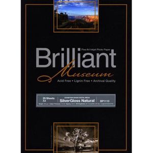 Brilliant Museum Fine Art Inkjet Papier - Silver Gloss Natural 300grams A4 25 vel