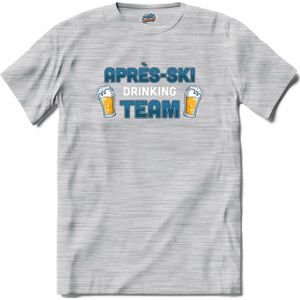 Après-ski drinking team | Grappige apres ski bier shirt | Wintersport kleding - T-Shirt - Unisex - Donker Grijs - Gemêleerd - Maat 4XL