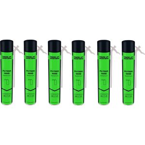 Tackmasters® 6x Purschuim Handheld 750ml Pur met rietje - PU Schuim - Isolatieschuim