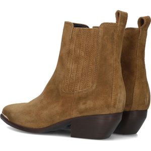 Notre-V Ar230 Enkellaarsjes - Enkelboots met rits - Dames - Camel - Maat 39