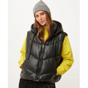 Mexx Pu Hooded Bodywarmer - Dames - Zwart - Maat M