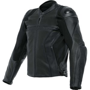 Dainese Racing 4 Leather Jacket Perf. Black Black Black 52 - Maat - Jas