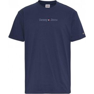 Tommy Hilfiger CLSC Small Text T-Shirt Heren - Blauw - Maat L