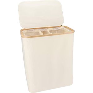 Wasmand 3 vakken - Wassorteerder - Met uitneembare zakken – Wasmand – Wassorteerder met deksel – Opvouwbaar - Wasbox