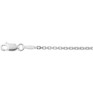 YO&NO - Ketting - Zilver - Anker gediamanteerd -  1,6 mm -  41 + 4 cm - Zilver 925