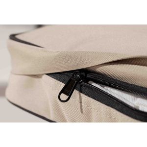 Maelson Lounge mat 72 - 68x46x7 cm- Waterafstotend en dik hondenmatras voor in bench - Slijtvast met wasbare buitenhoes - Comfortabel Beige