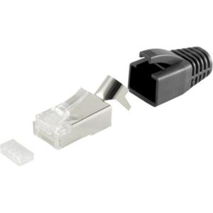 RJ45 krimp connector (STP) voor CAT6/6a/7/7a netwerkkabel (vast/flexibel) - per stuk (3-delig) / zwart