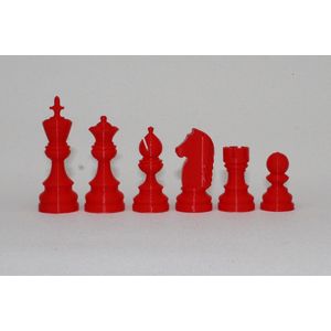 Schaken – Schaakstukken – Maat 6 – Kleur – Rood – Koningshoogte KH 95 mm – 3D print – Voor één speler