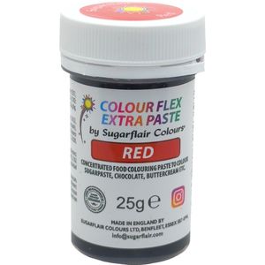 Sugarflair Colourflex Extra Paste Voedingskleurstof - Pasta - Rood - 25g