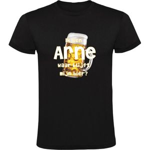 Ik ben Arne, waar blijft mijn bier Heren T-shirt - cafe - kroeg - feest - festival - zuipen - drank - alcohol