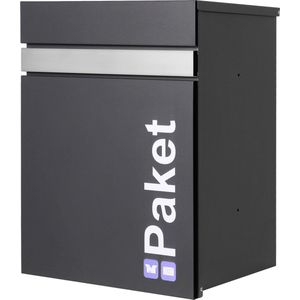 Pakketpostbak 44x35x58 cm antraciet/zilver gegalvaniseerd staal ML-Design