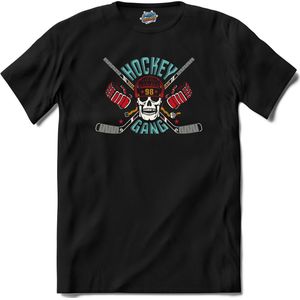 Hockey Gang | Ijs Hockey - Schaatsen - Sport - T-Shirt - Unisex - Zwart - Maat S