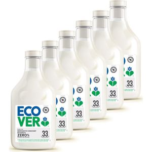 Ecover Wasverzachter Voordeelverpakking 6 x 1 L - ZERO - Wasmiddel Sensitive - Wasverzachter voor Babykleding & De Gevoelige Huid