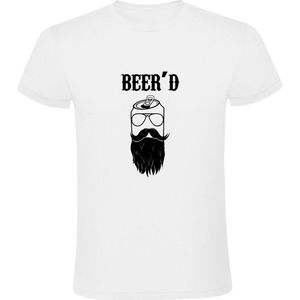 Beer'd Heren T-shirt | baard | bril | snor | bier | gezicht | grappig | humor | Wit
