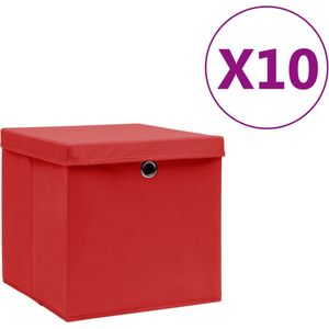 vidaXL-Opbergboxen-met-deksel-10-st-28x28x28-cm-rood