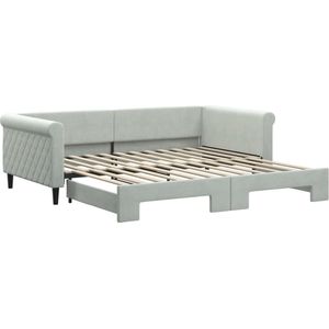 vidaXL-Slaapbank-met-onderschuifbed-100x200-cm-fluweel-lichtgrijs