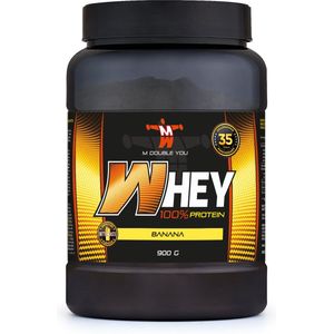 M Double You - 100% Whey Protein (Banana - 900 gram) - Eiwitshake - Eiwitpoeder - Eiwitten - Proteine poeder - 36 shakes