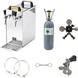 Complete set - Biertap - Kontakt 40 2-kraans droogkoeler, 50 liter/u - Biertap, Beertender, Thuistap, Bierkoeler, Type M, zonder