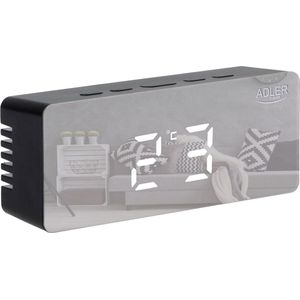 Adler - Wekker - klok - LED-display - Temperatuurmeting - Zwart - AD 1189B